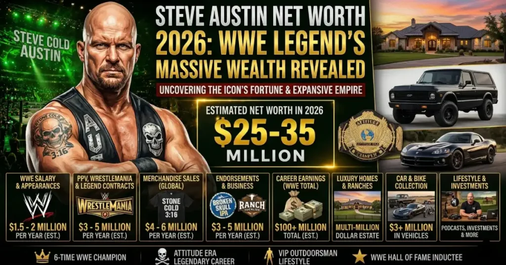 Steve Austin Net Worth 2026: WWE Legend’s Massive Wealth Revealed
