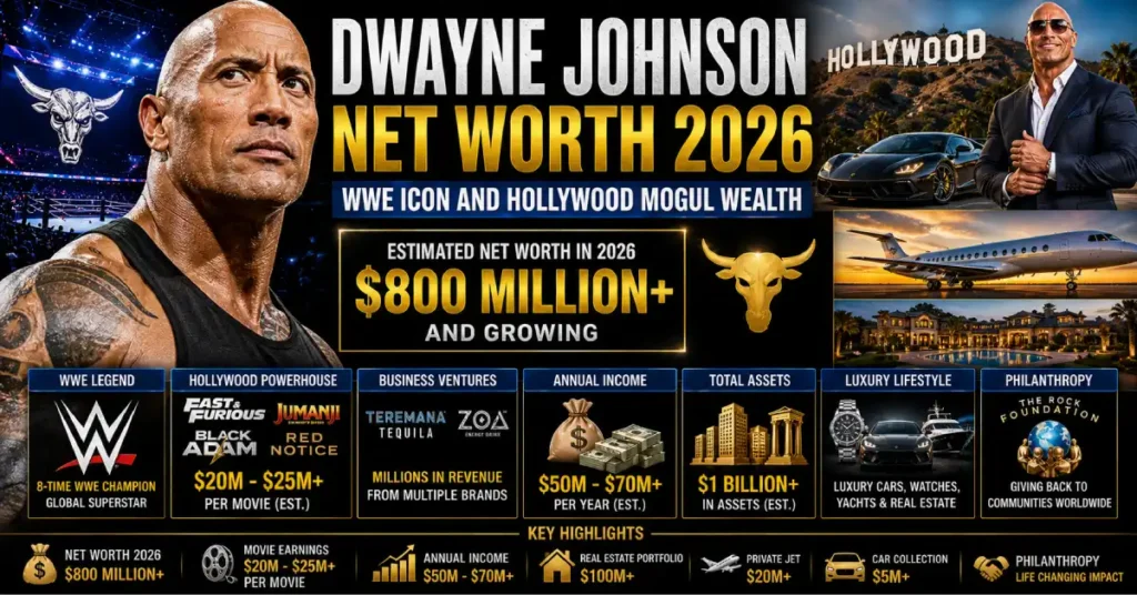 Dwayne Johnson Net Worth 2026: WWE Icon and Hollywood Mogul Wealth