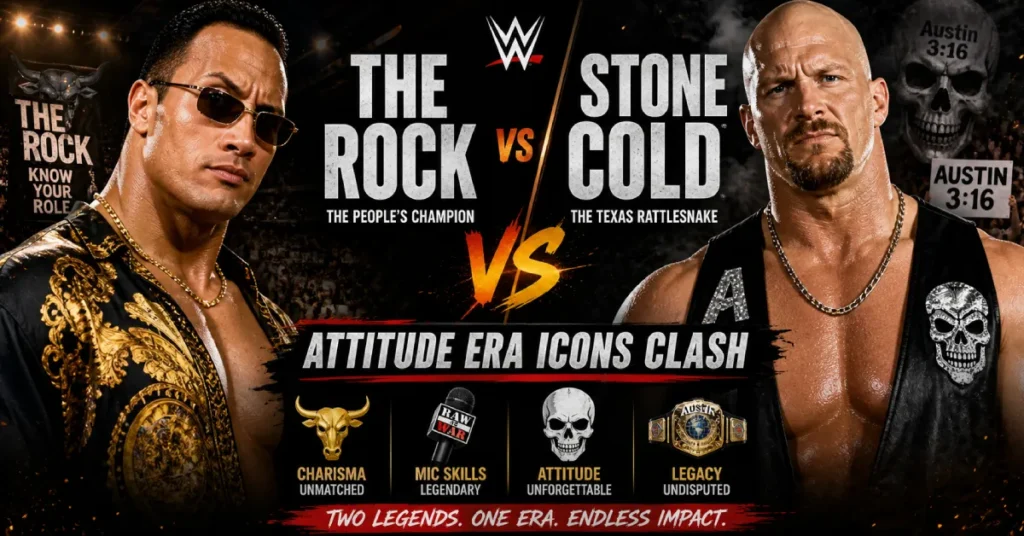 The Rock vs Stone Cold Steve Austin: Attitude Era Icons Clash