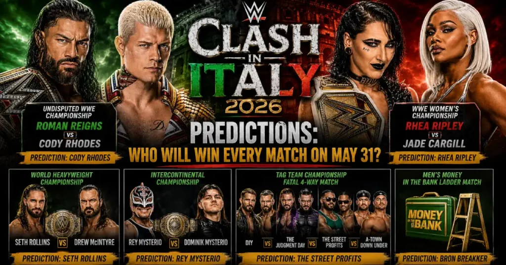 WWE Clash in Italy 2026 Predictions: Who Will Win Every Match on May 31?